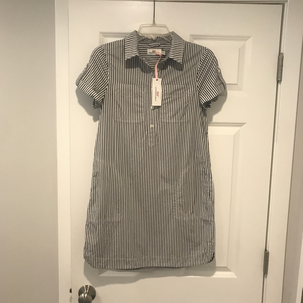 Vineyard Vines Striped Shirt Short Sleeve Dress